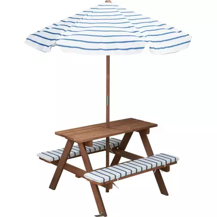 Barnens picnicbord och -bänkar med solskydd - Trädgårdsmöbler - 8721037876230 - 1